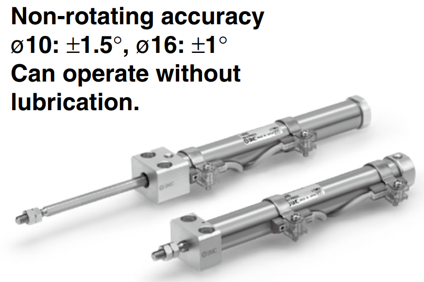 Direct Mount, Non-rotating Rod Type Single Acting, Spring ReturnExtend CJ2RK Series ø10, ø16