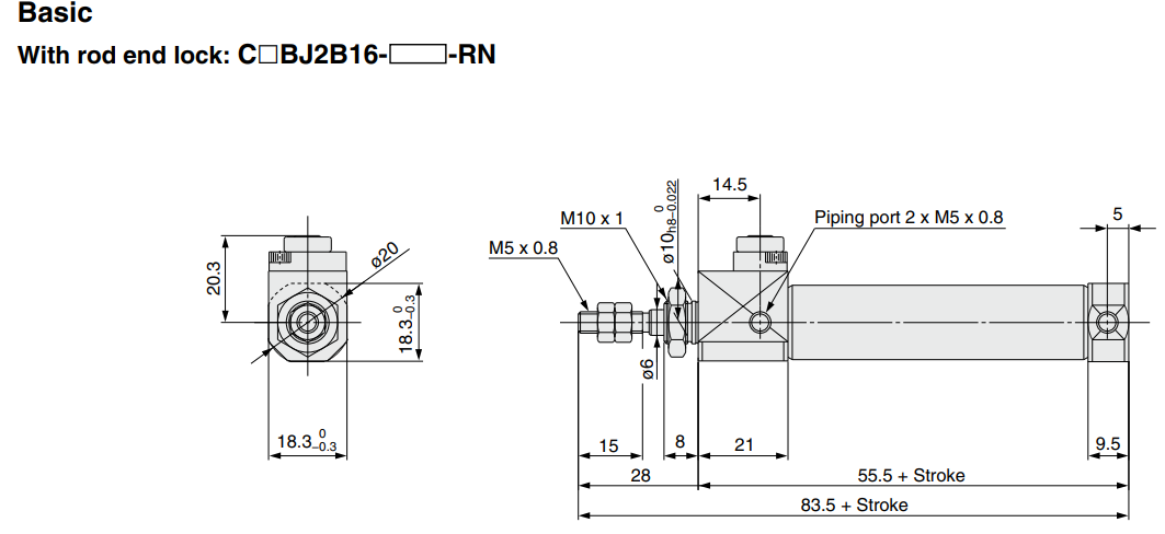 With End Lock CBJ2 Series ø16