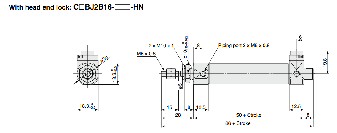 With End Lock CBJ2 Series ø16