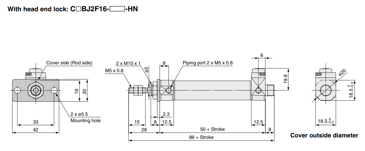 With End Lock CBJ2 Series ø16