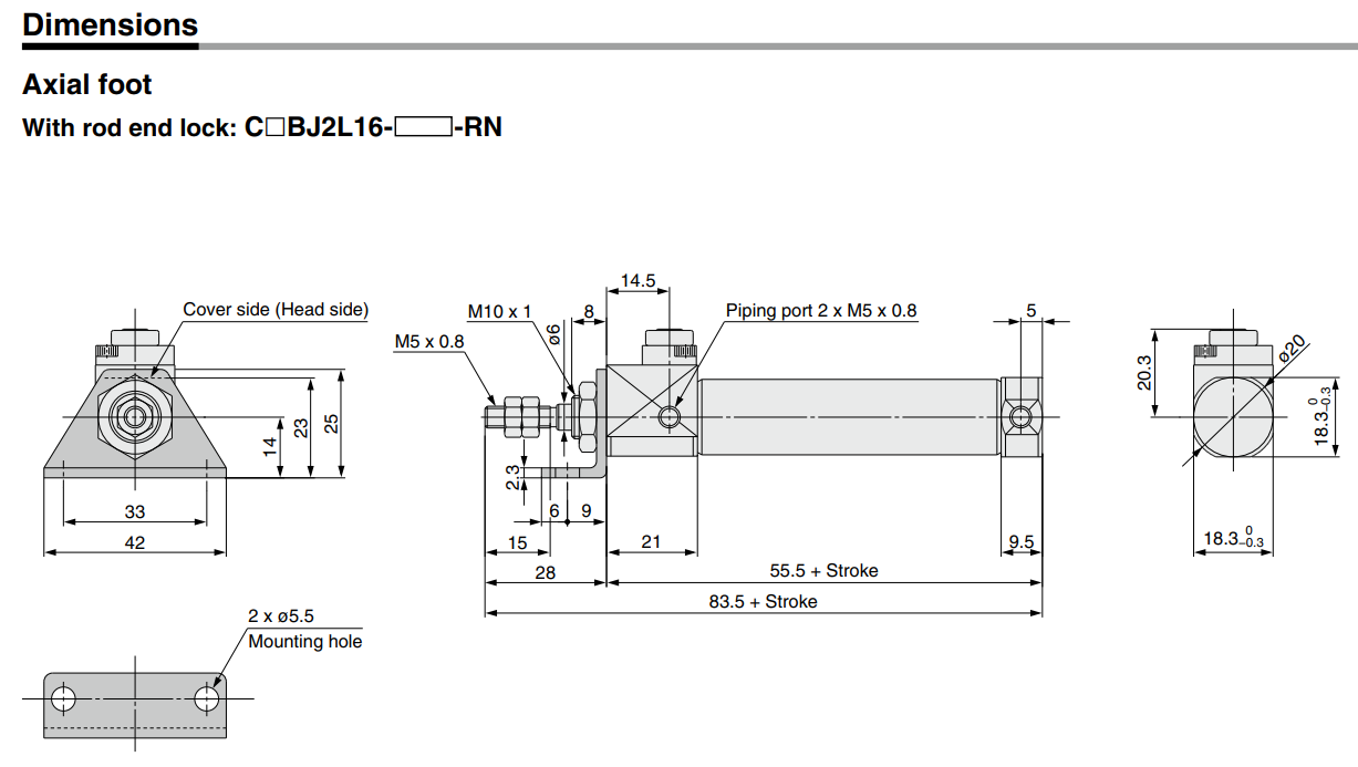 With End Lock CBJ2 Series ø16