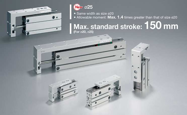 Compact Slide MXH2 Series ø6, ø10, ø16, ø20, ø25