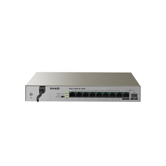 10-port Gigabit photoelectric uplink PoE power supply switch