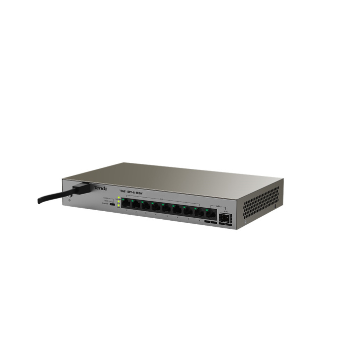 10-port Gigabit photoelectric uplink PoE power supply switch
