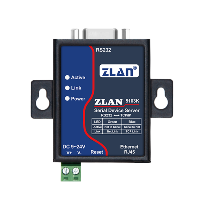 Rail/desktop serial server