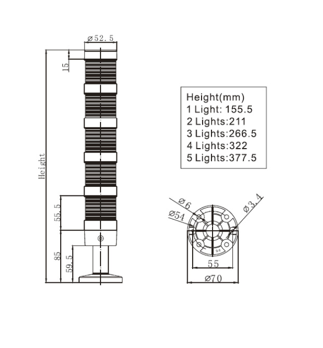 Combined warning lights NLT-50(3F)