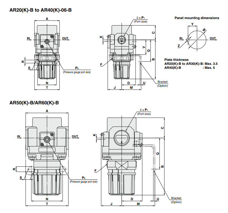 AR20-AR60-B Series Modular Type Regulator With Backflow Function Option