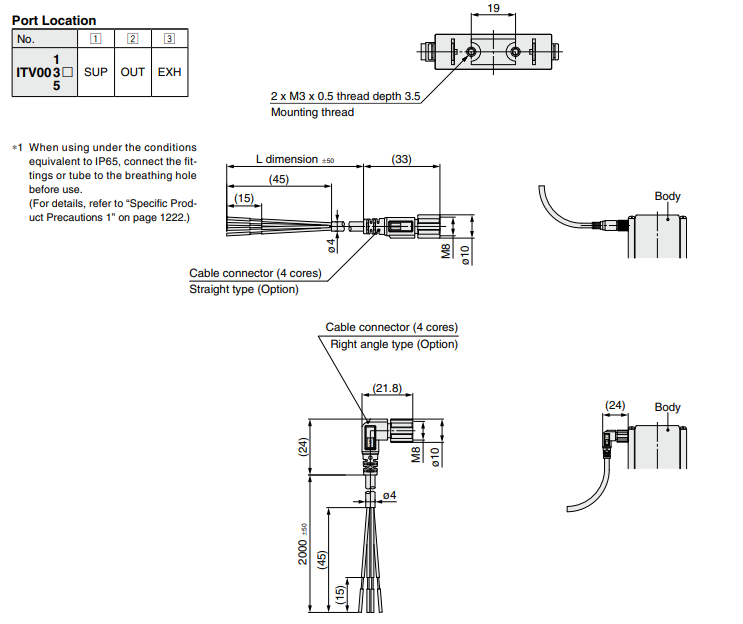 ITV0000 Series Compact Electro-pneumatic Regulator Single Unit