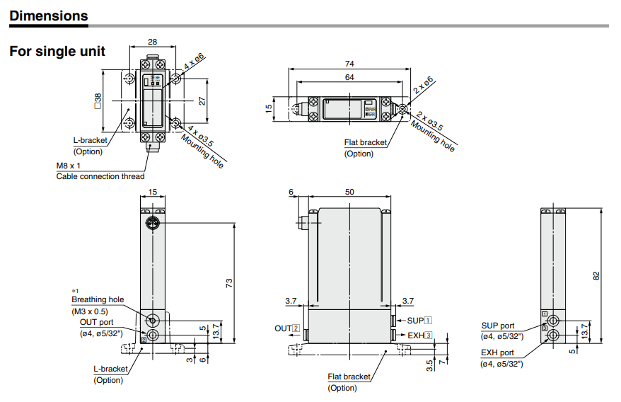 ITV0000 Series Compact Electro-pneumatic Regulator Single Unit