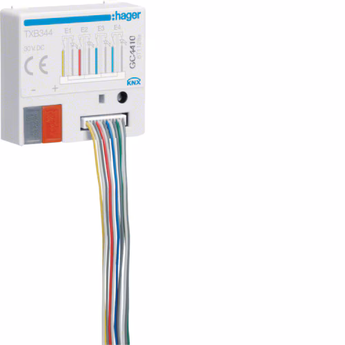 Binary input 4 fold + LED output 4 fold, flush mounted, KNX