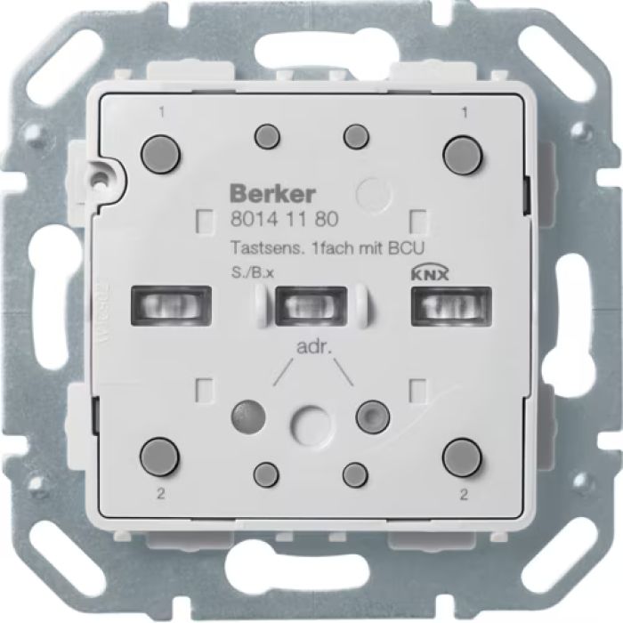 Push-button module 1gang, intg temp. sensor+bus coupl. unit,KNX-S.1/B.3/B.7