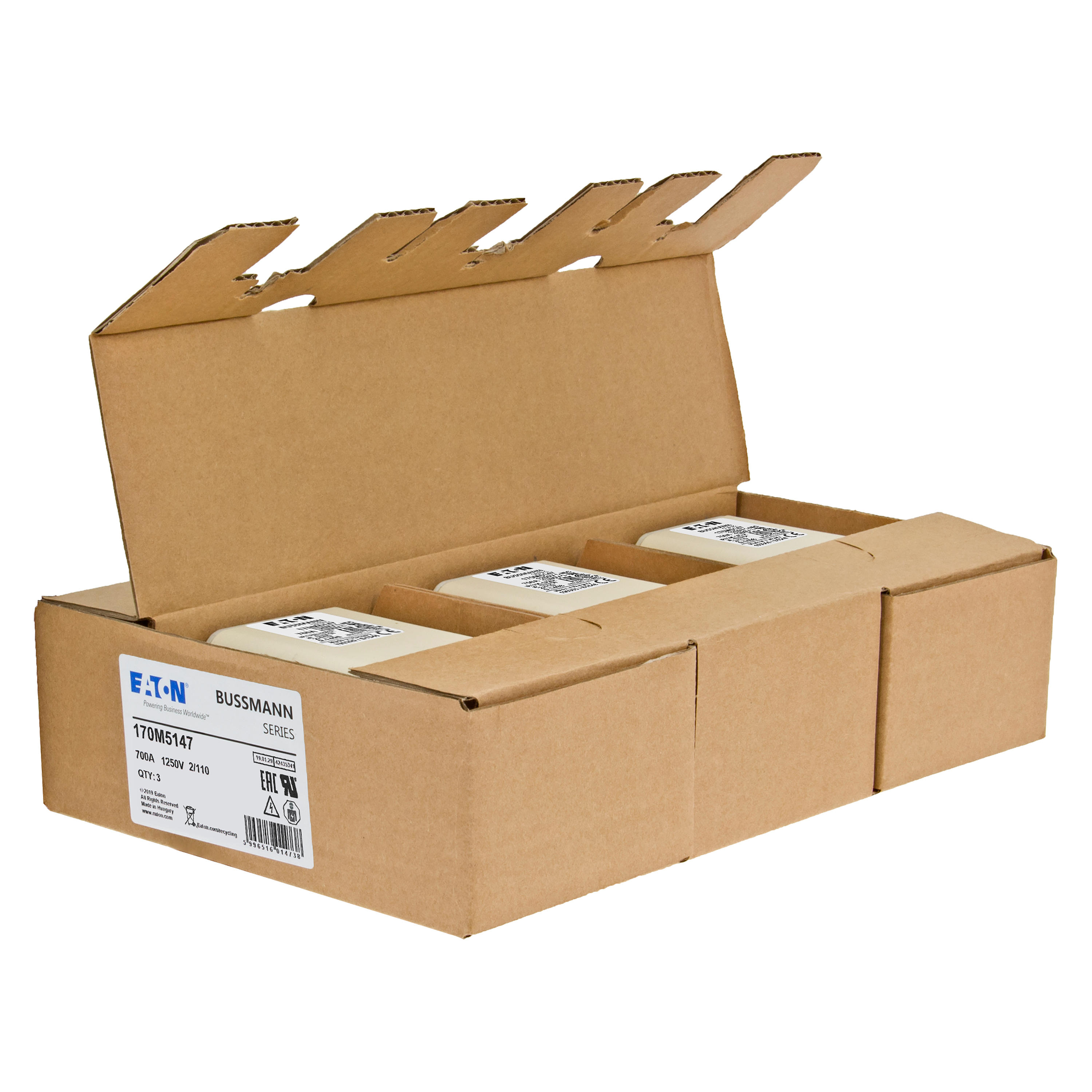 Eaton 170M5147 125A 600VAC Motor Protection Circuit Breaker, Eaton M Series MCCB, 600V AC Type C6
