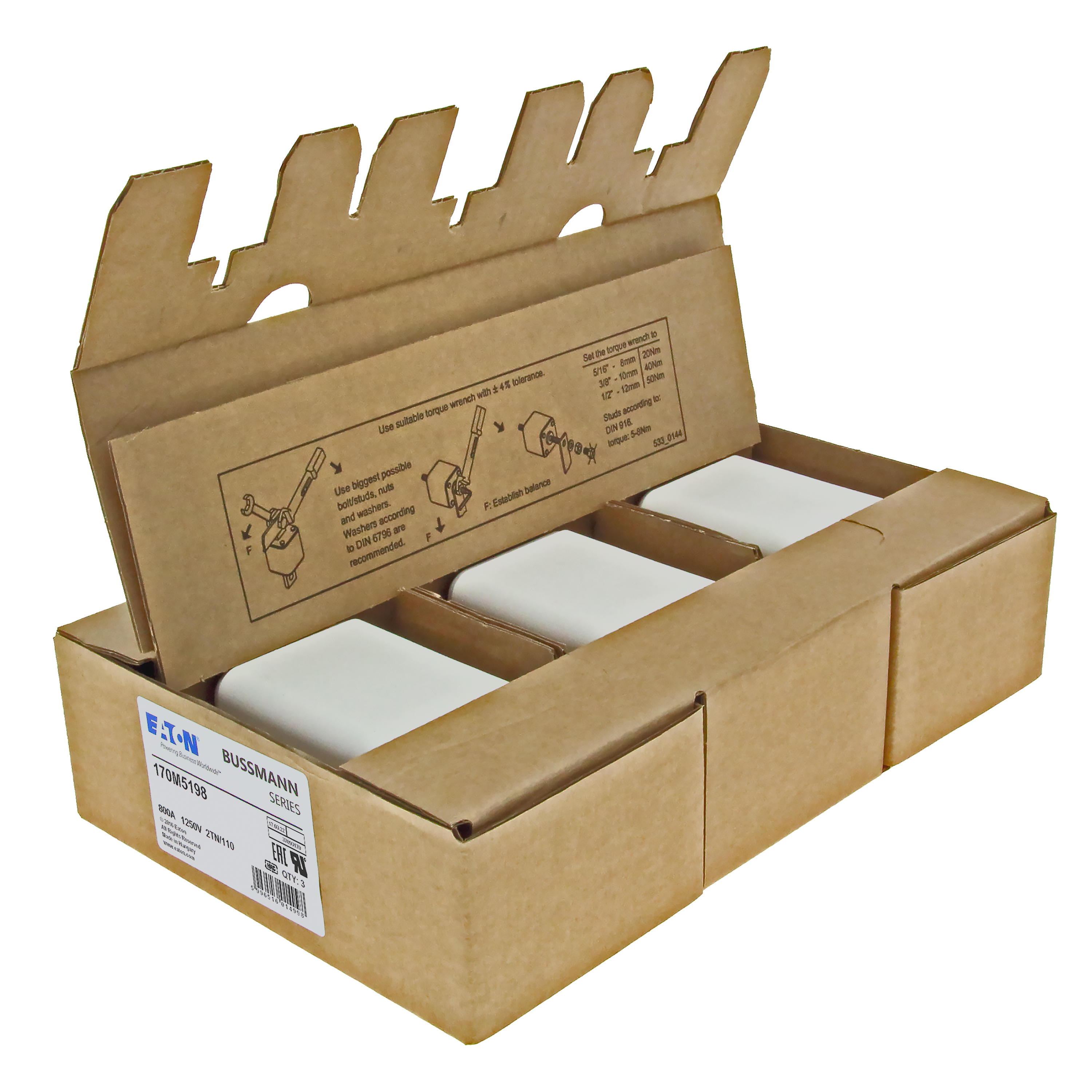 Eaton 170M5198 450A 600VAC High Current Fuse, M5198 Power Fuse, Heavy Duty Circuit Protection