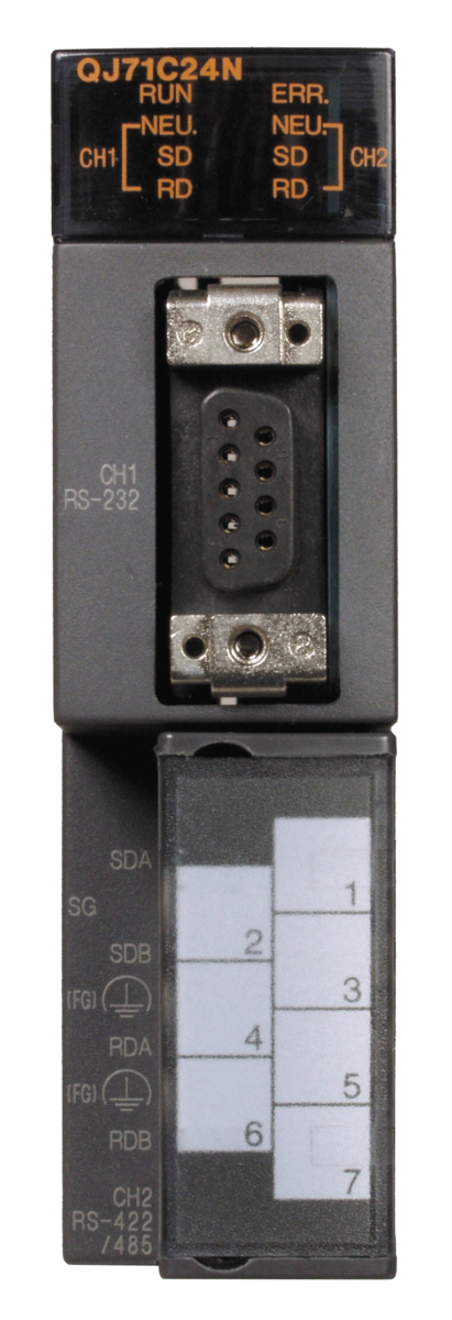 QJ71C24N Mitsubishi MELSEC-Q Series RS-232/422/485 Serial Communication Module for PLC Data Transfer