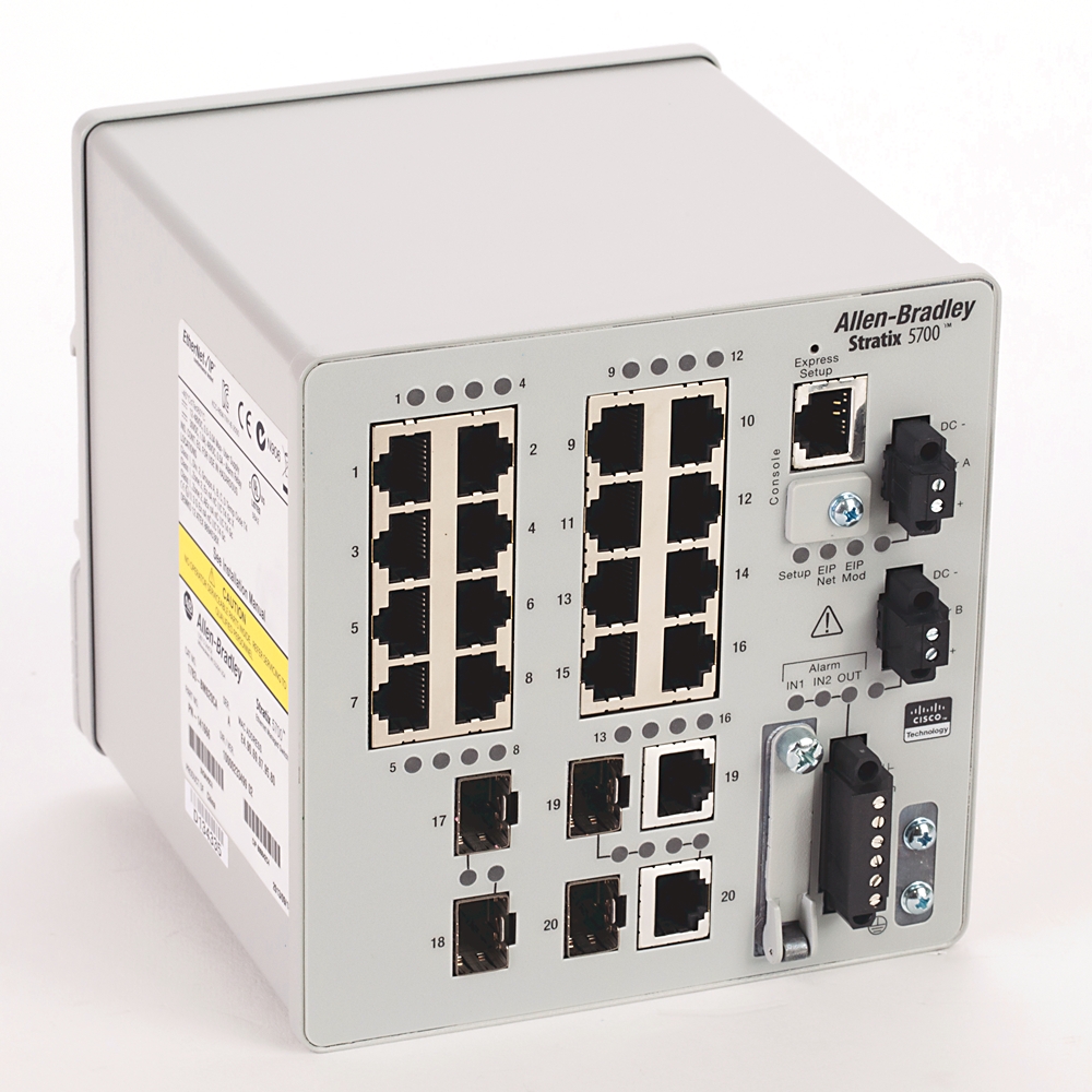 1783-BMS20CA Stratix 5200 Managed Ethernet Switch 20-Port DIN Rail Industrial Network