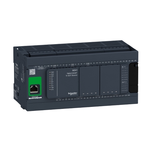 TM241CE40T logic controller, Modicon M241, 40 IO, transistor, PNP, Ethernet