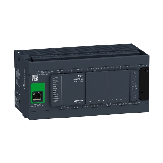 TM241CE40U logic controller, Modicon M241, 40 IO, transistor, NPN, Ethernet