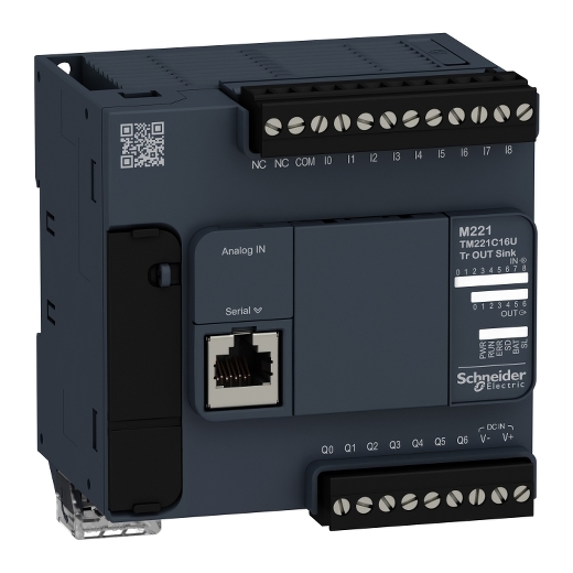 TM221C16U Logic controller, Modicon M221, 16io tr.npn