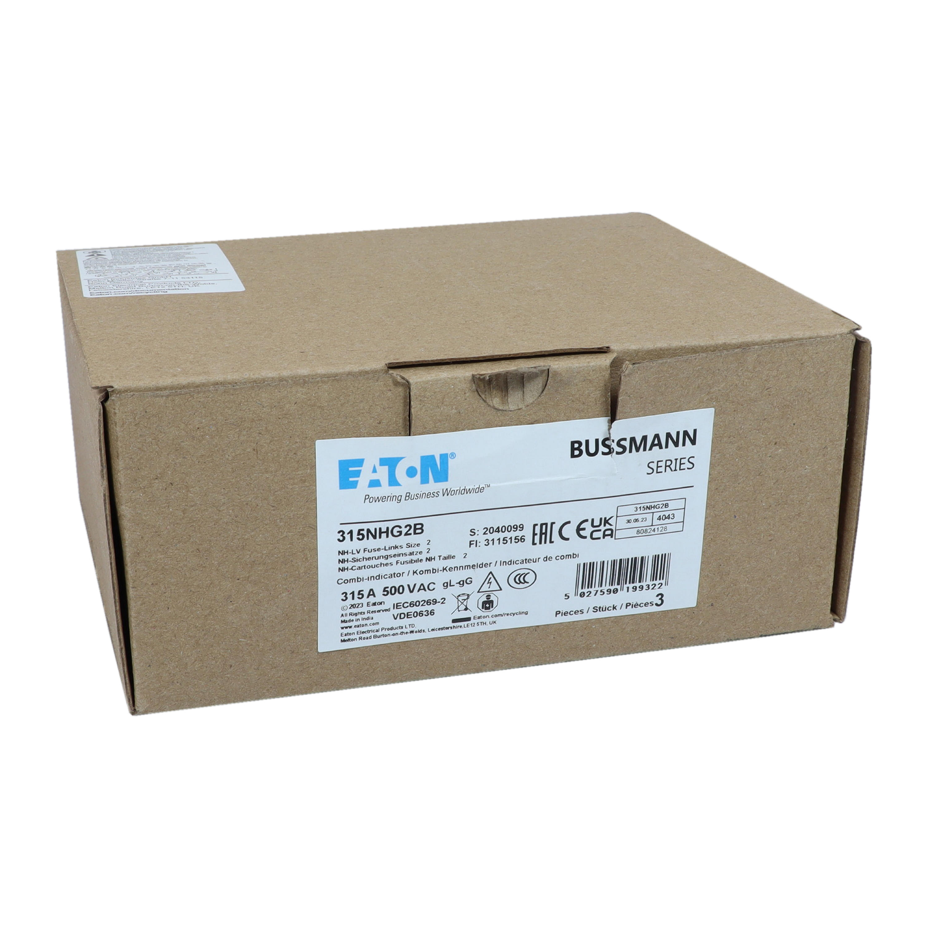 Eaton 315NHG2B NHG Series 315A 690VAC MCCB Circuit Breaker for Power Distribution Motor Protection
