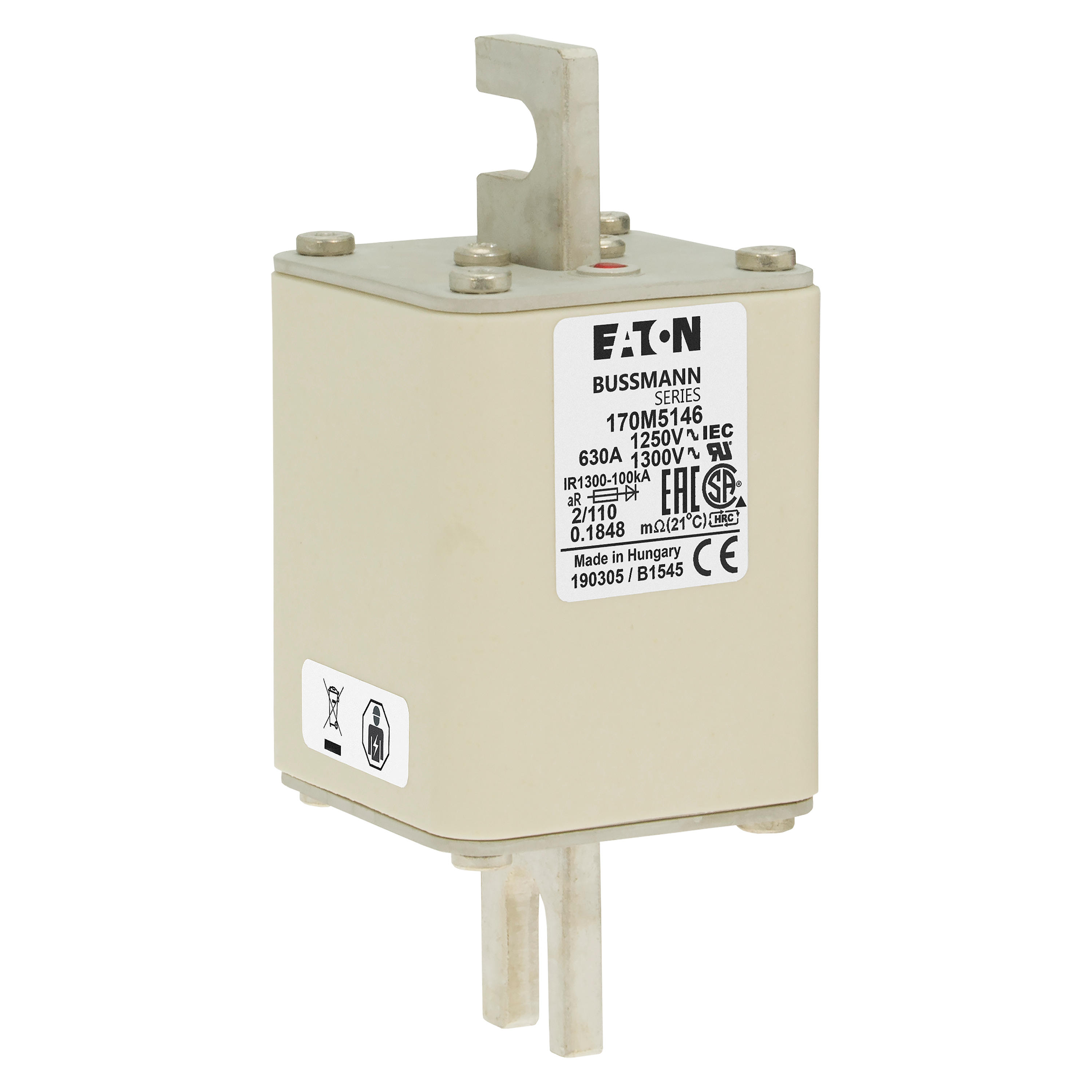 Eaton 170M5146 100A 600VAC Motor Circuit Breaker Thermal Magnetic Trip Unit