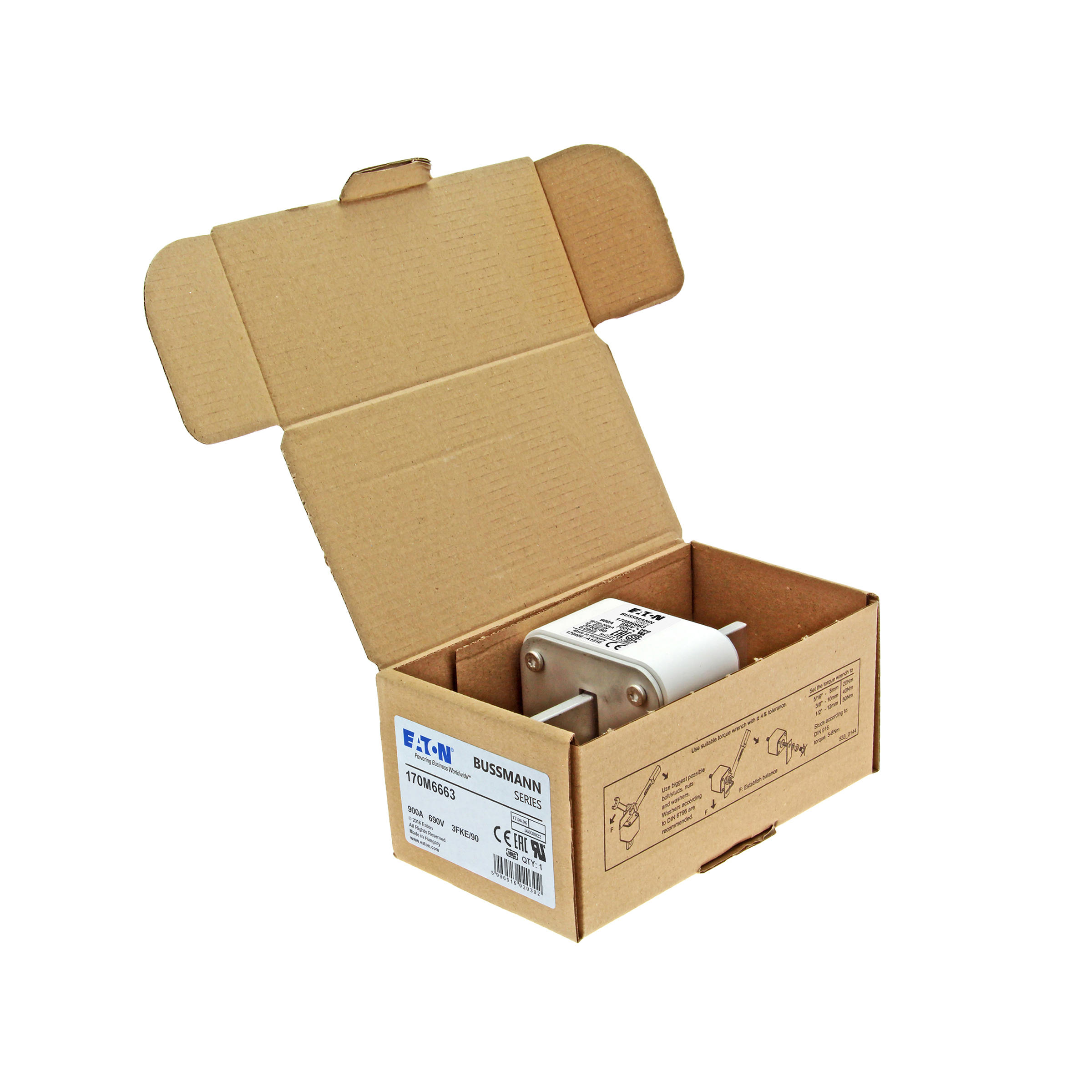 Eaton 170M6663 25A 600VAC MCP Motor Circuit Protector, Thermal Magnetic Breaker, 3-Phase, UL489 Listed